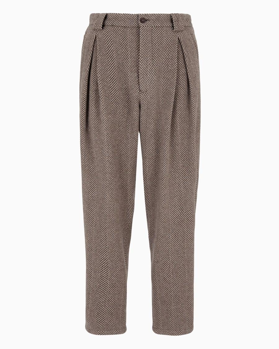 The world of armani PANTALONI A UNA PINCE IN PANNO DI MISTO CASHMERE JACQUARD