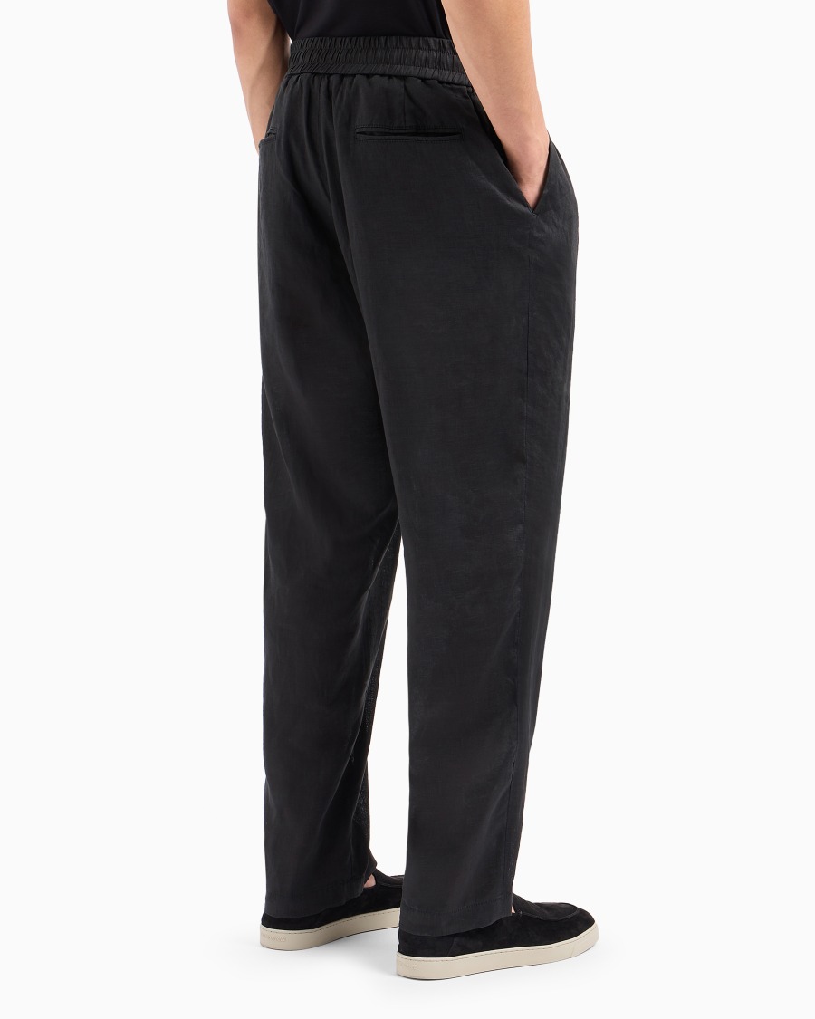 The World Of Armani PANTALONI A UNA PINCE IN TELA DI LINO