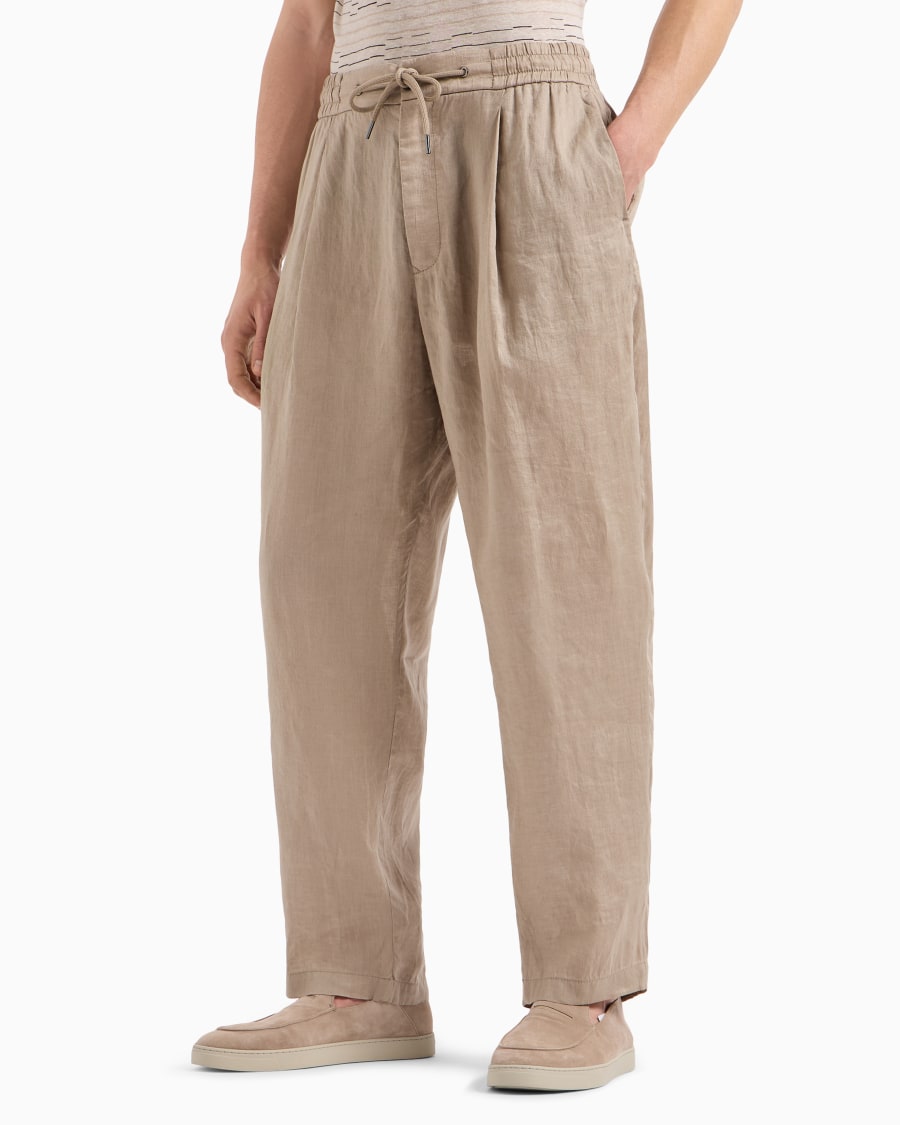 The World Of Armani PANTALONI A UNA PINCE IN TELA DI LINO