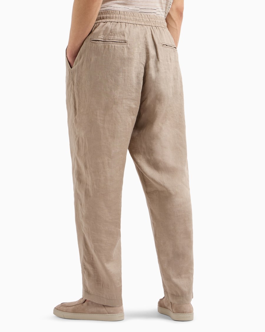 The World Of Armani PANTALONI A UNA PINCE IN TELA DI LINO