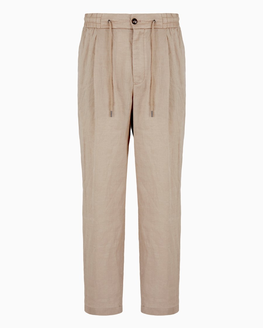 The world of armani PANTALONI A UNA PINCE IN TELA DI LINO