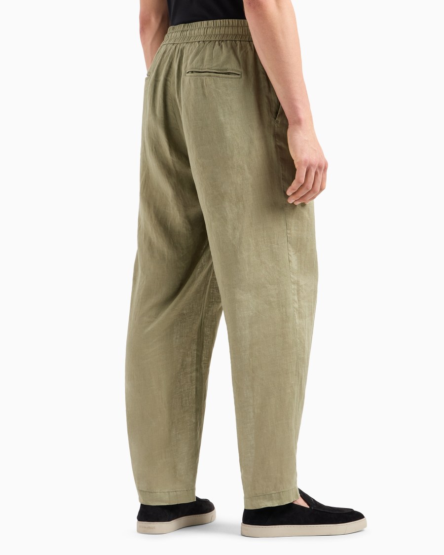 The World Of Armani PANTALONI A UNA PINCE IN TELA DI LINO