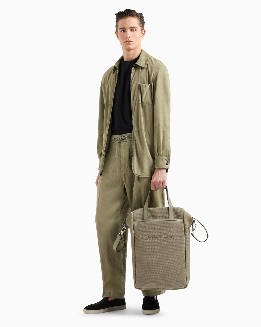 The World Of Armani PANTALONI A UNA PINCE IN TELA DI LINO