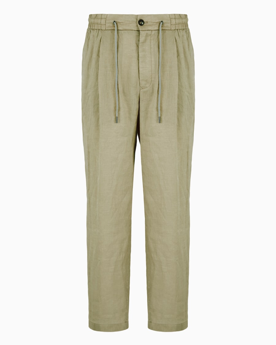 The world of armani PANTALONI A UNA PINCE IN TELA DI LINO