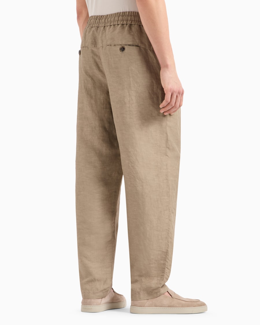 The World Of Armani PANTALONI A UNA PINCE IN TELA DI VISCOSA E LINO