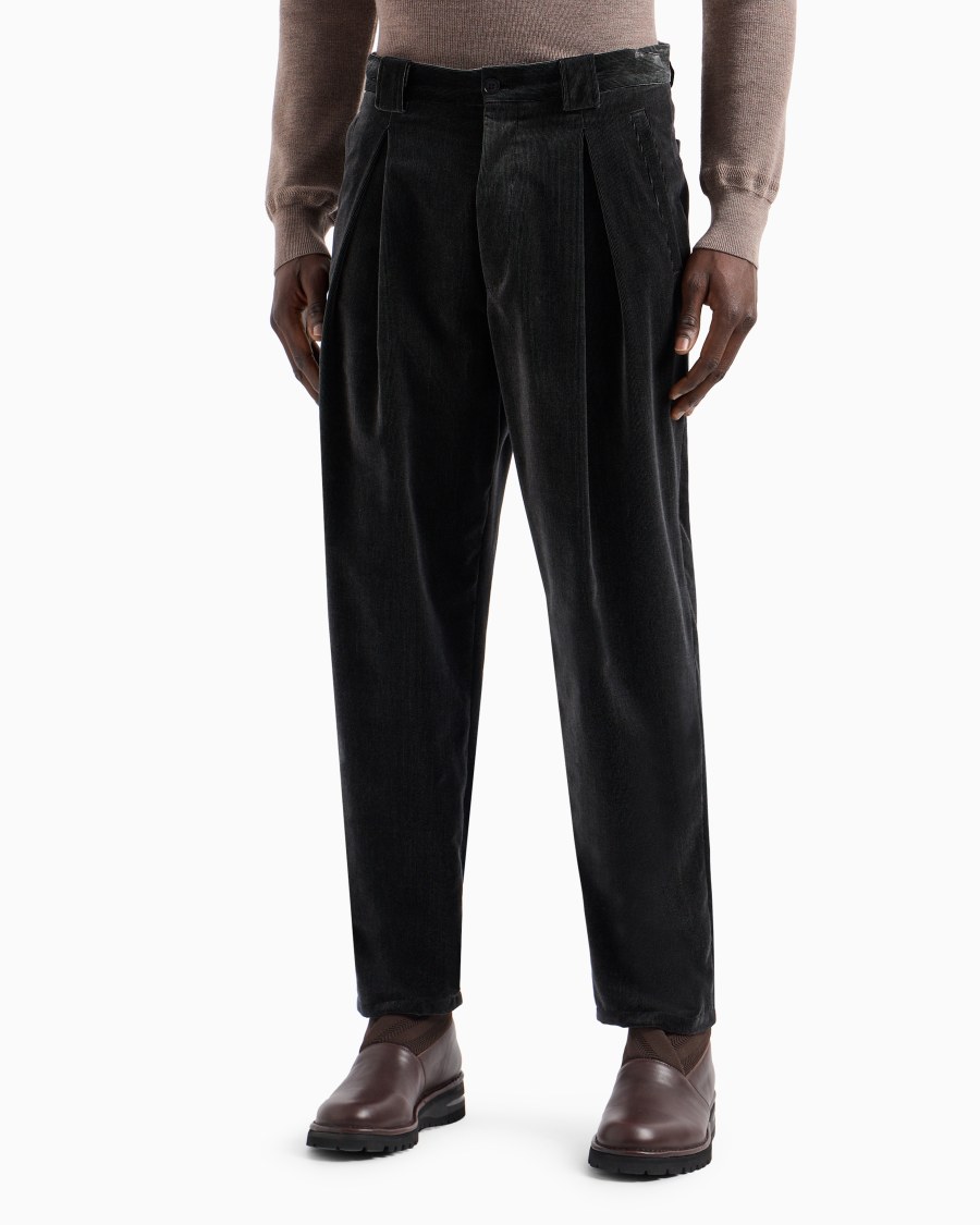 The World Of Armani PANTALONI A UNA PINCE IN VELLUTO