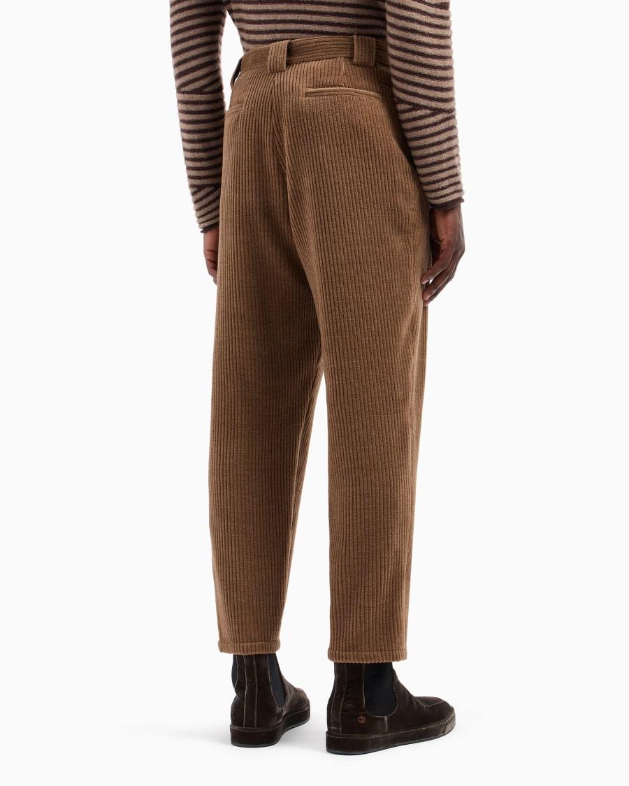 The World Of Armani PANTALONI A UNA PINCE IN VELLUTO DI LANA ALPACA E CASHMERE