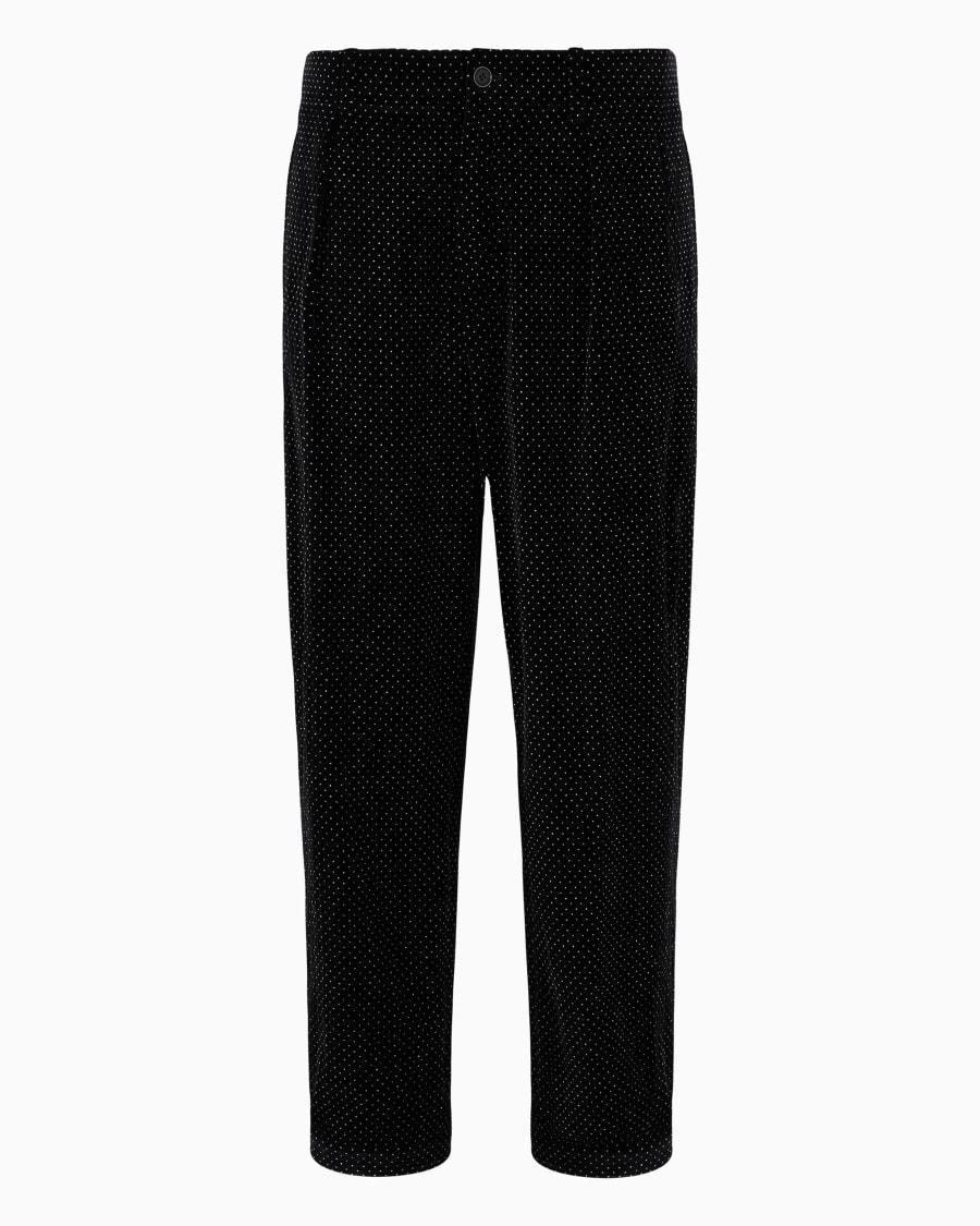 The world of armani PANTALONI A UNA PINCE IN VELLUTO SEERSUCKER CON MOTIVO A POIS