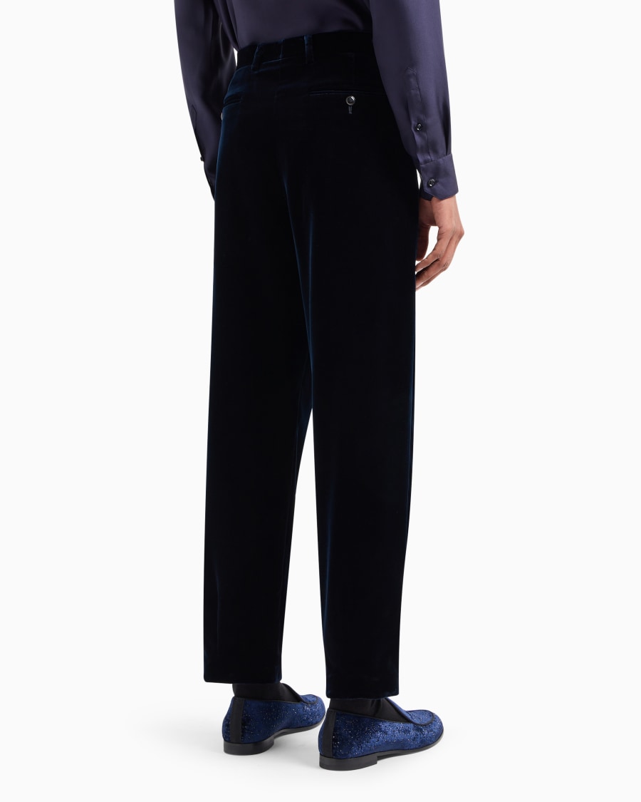 The World Of Armani PANTALONI A UNA PINCE IN VELLUTO STRETCH