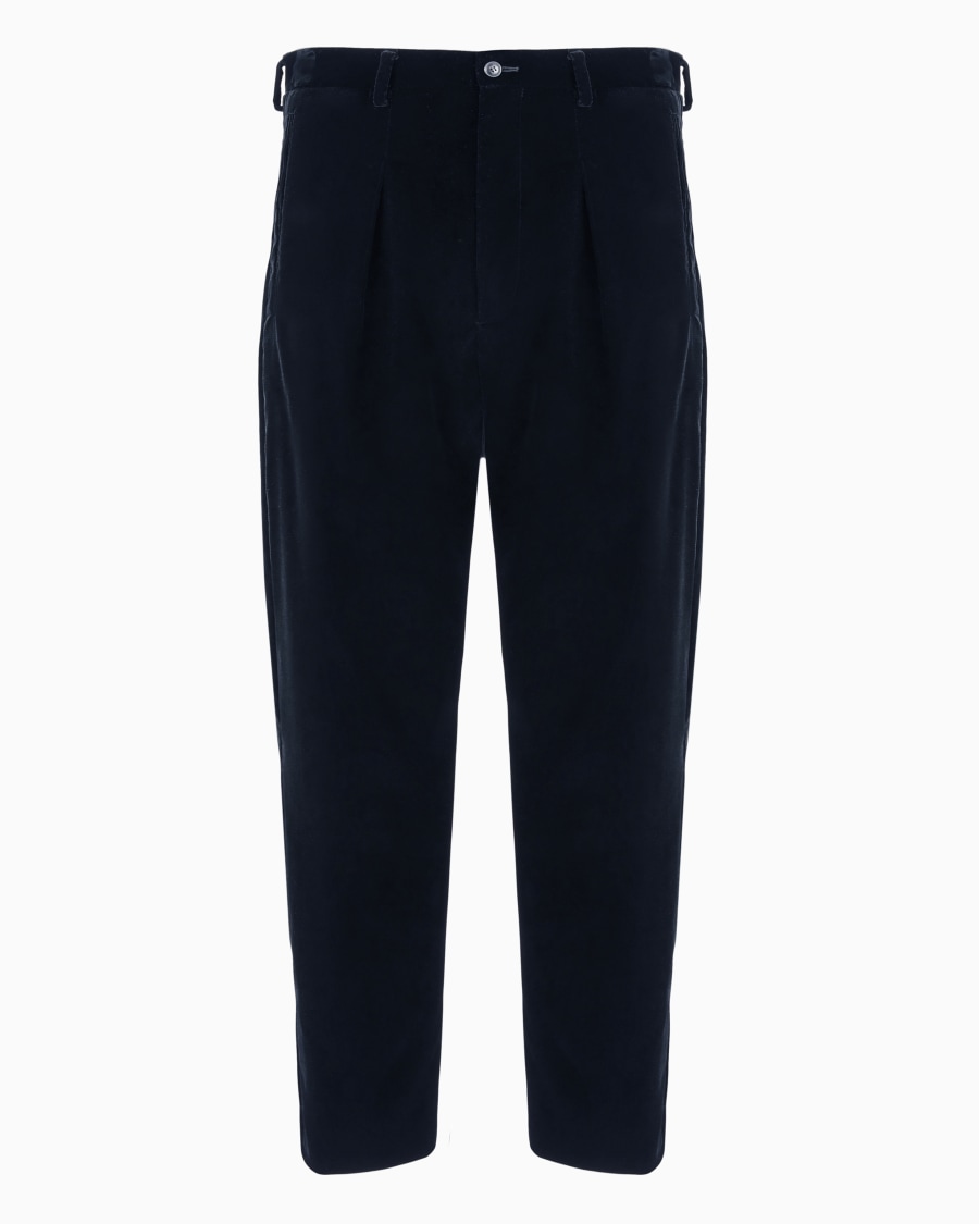 The world of armani PANTALONI A UNA PINCE IN VELLUTO STRETCH