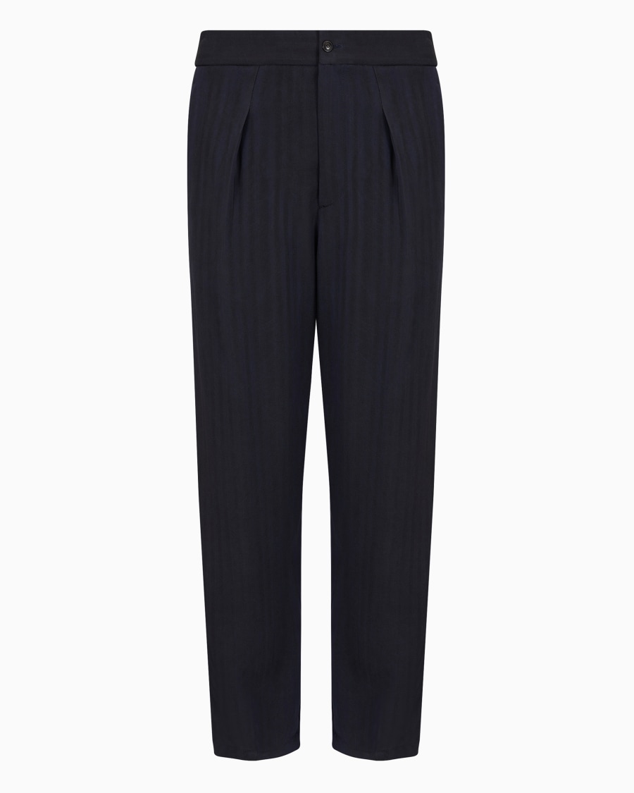 The world of armani PANTALONI A UNA PINCE IN VISCOSA CHEVRON