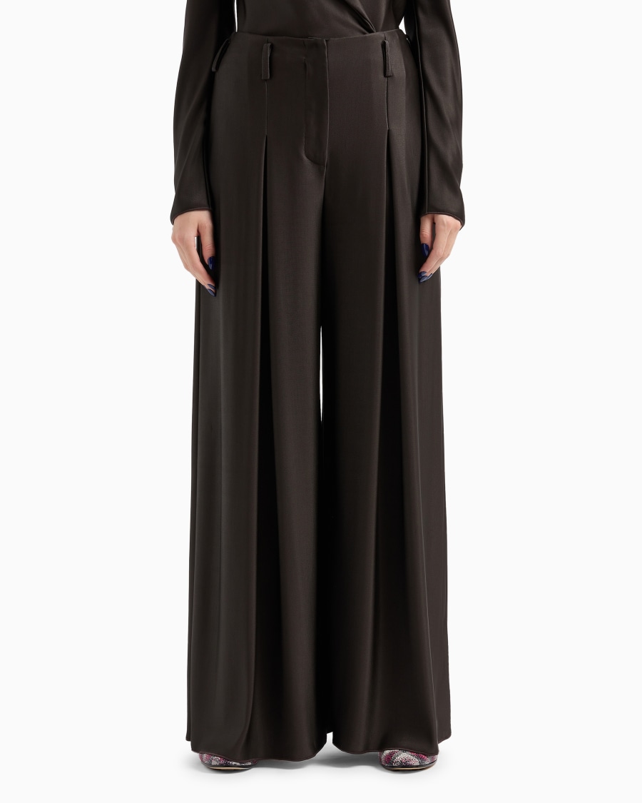 The World Of Armani PANTALONI AMPI CON PINCES IN JERSEY DI VISCOSA DOUBLE ASV