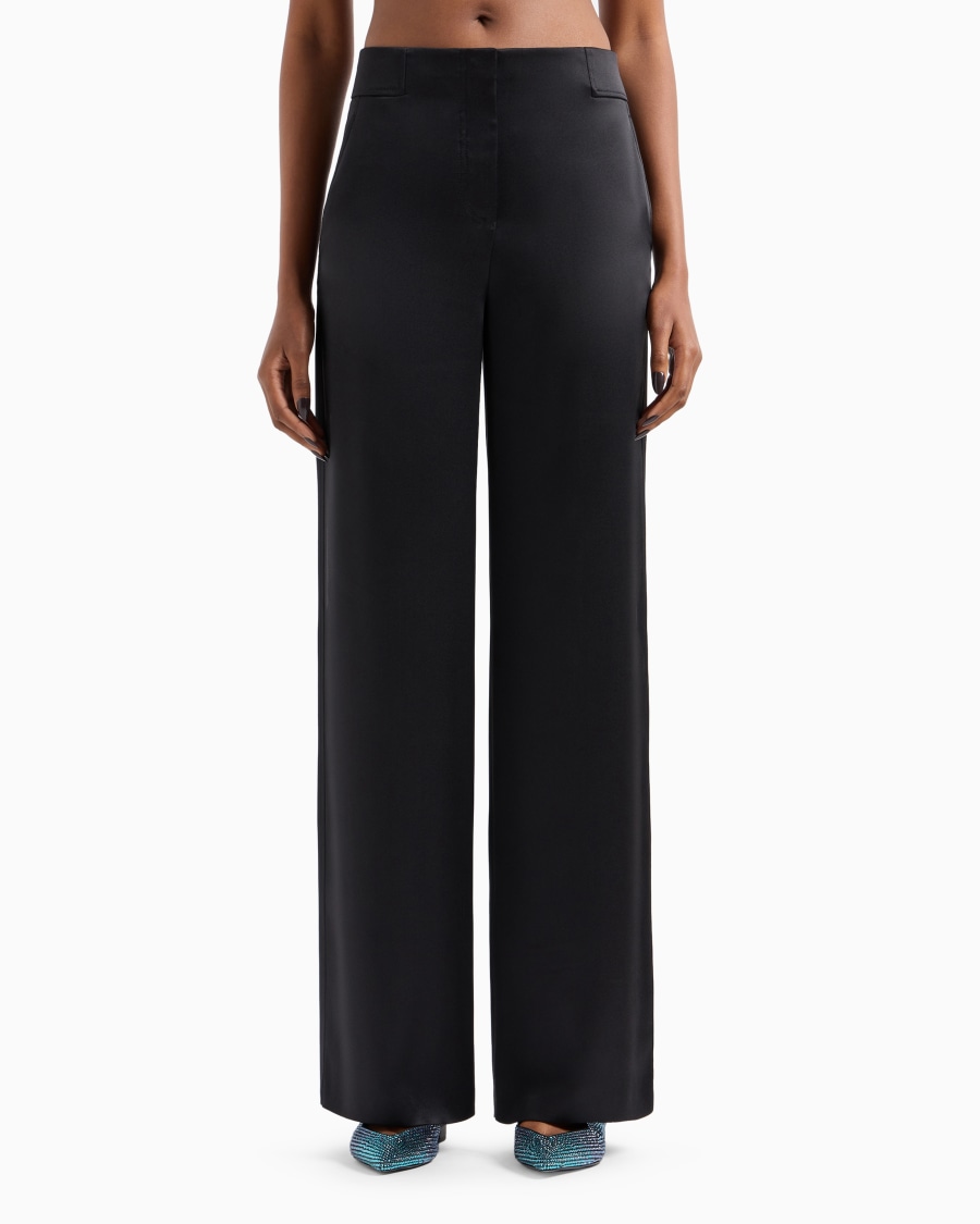 The World Of Armani PANTALONI AMPI IN DOPPIO RASO DI SETA