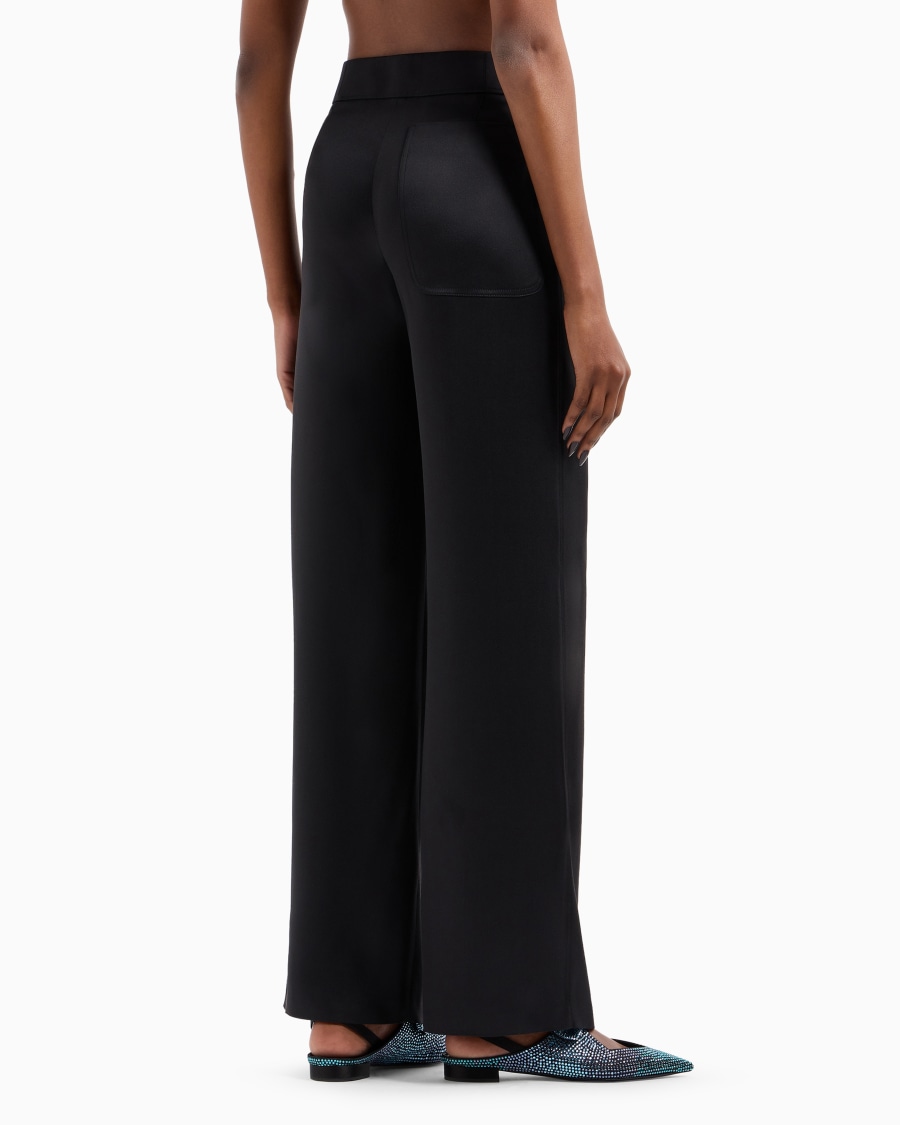 The World Of Armani PANTALONI AMPI IN DOPPIO RASO DI SETA