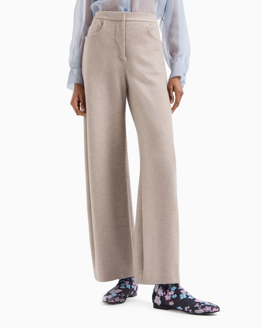 The World Of Armani PANTALONI AMPI IN PANNO DOUBLE DI CASHMERE