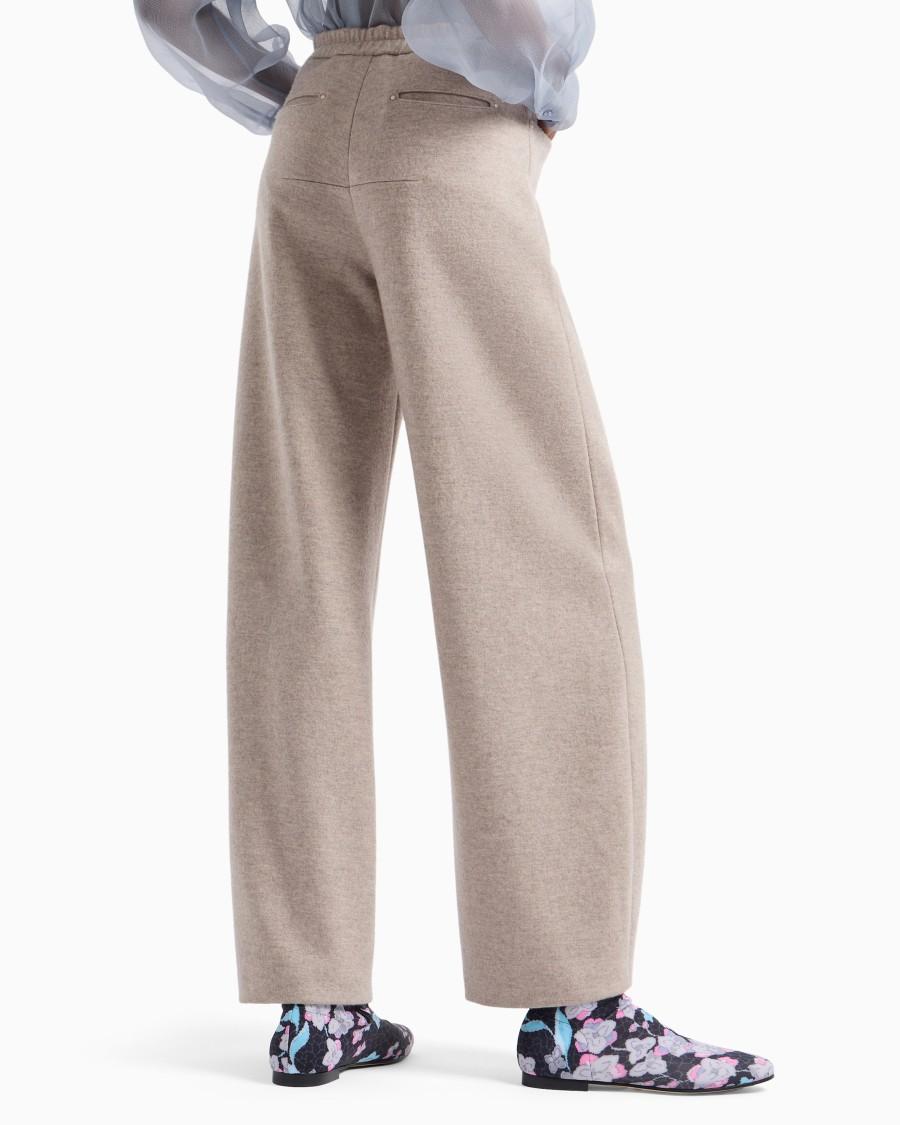The World Of Armani PANTALONI AMPI IN PANNO DOUBLE DI CASHMERE