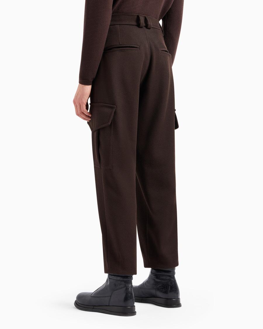 The World Of Armani PANTALONI CARGO A UNA PINCE IN LANA VERGINE
