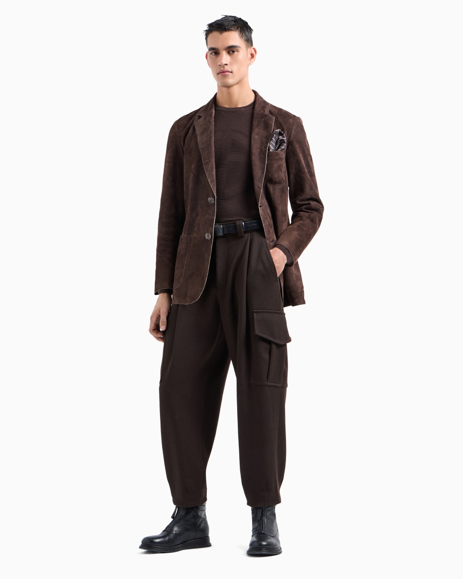 The World Of Armani PANTALONI CARGO A UNA PINCE IN LANA VERGINE