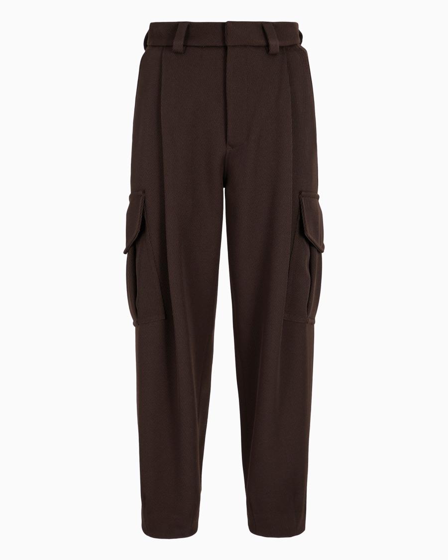 The world of armani PANTALONI CARGO A UNA PINCE IN LANA VERGINE