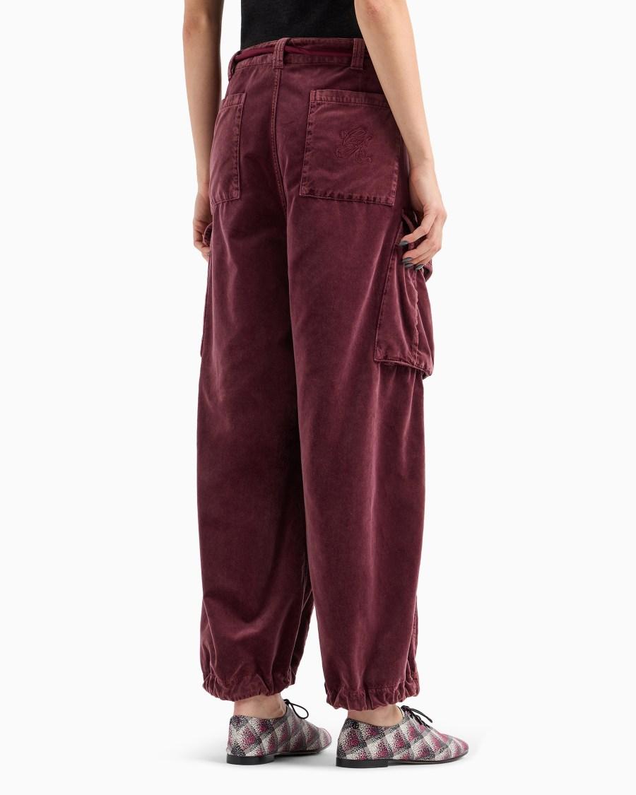 The World Of Armani PANTALONI CARGO IN VELLUTO DI COTONE