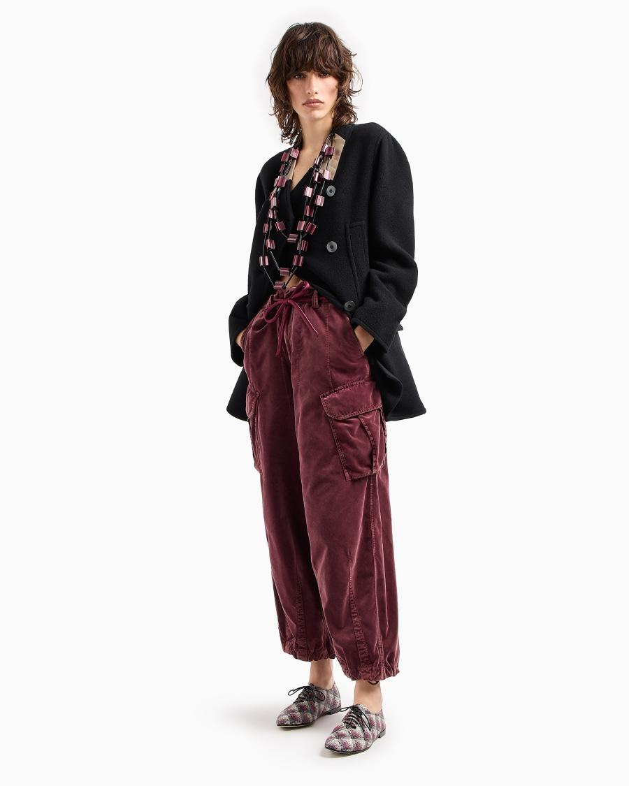 The World Of Armani PANTALONI CARGO IN VELLUTO DI COTONE