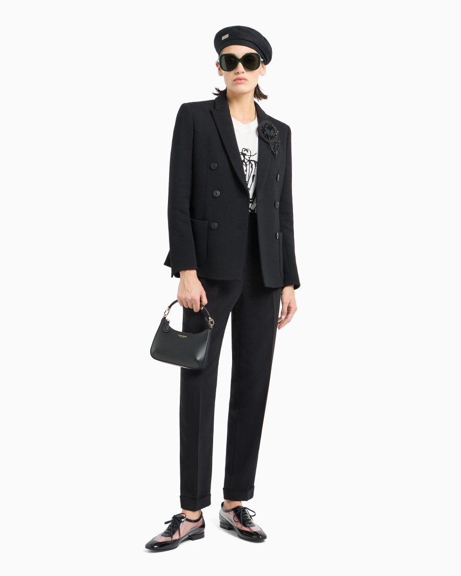 The World Of Armani PANTALONI DRITTI A UNA PINCE IN CADY DI VISCOSA