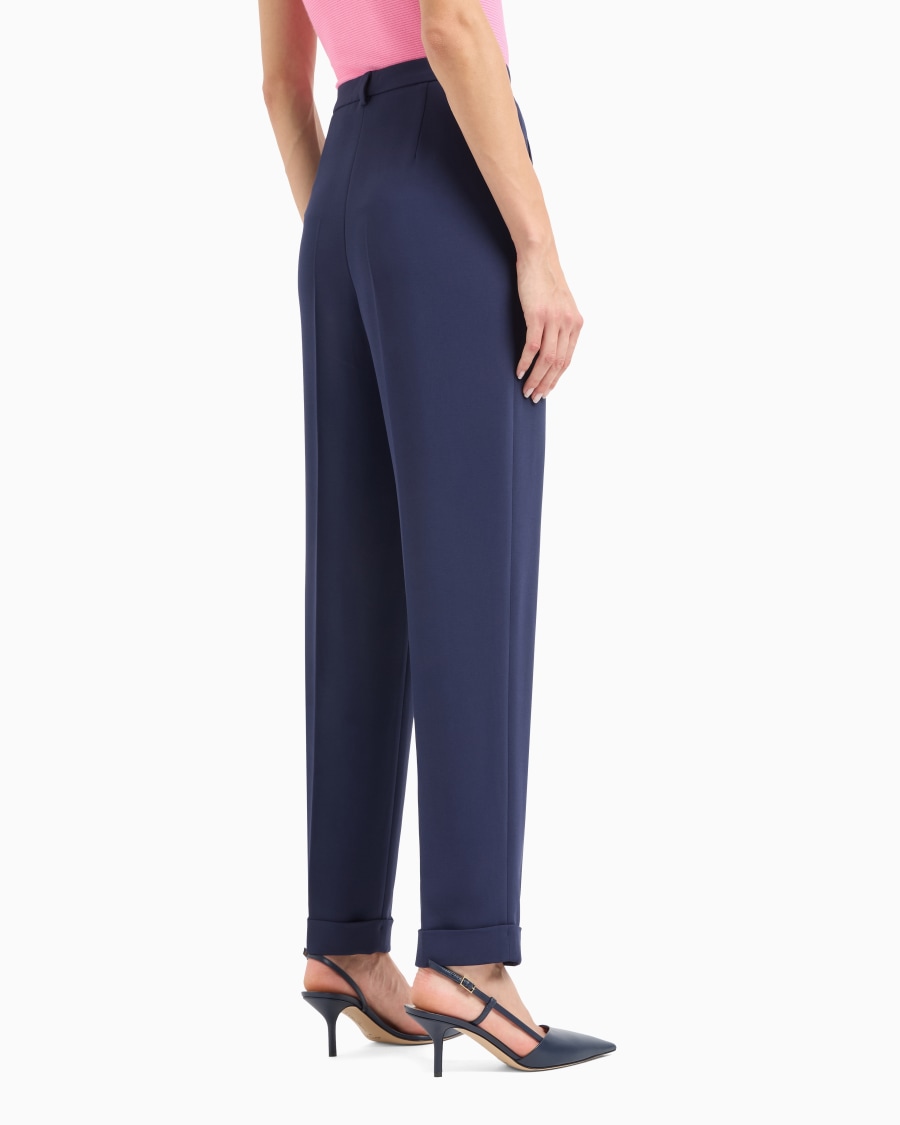 The World Of Armani PANTALONI DRITTI A UNA PINCE IN CADY DI VISCOSA