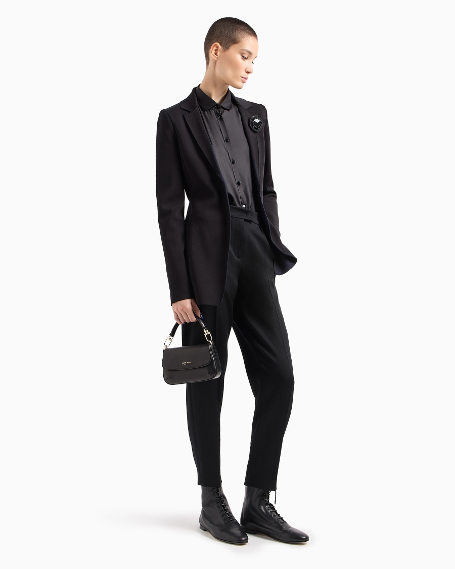 The World Of Armani PANTALONI DRITTI IN LANA VERGINE