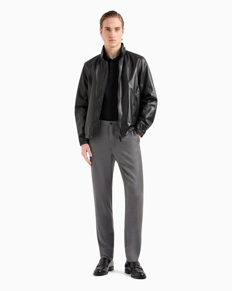 The World Of Armani PANTALONI FLAT FRONT IN GABARDINE DI LANA E CASHMERE