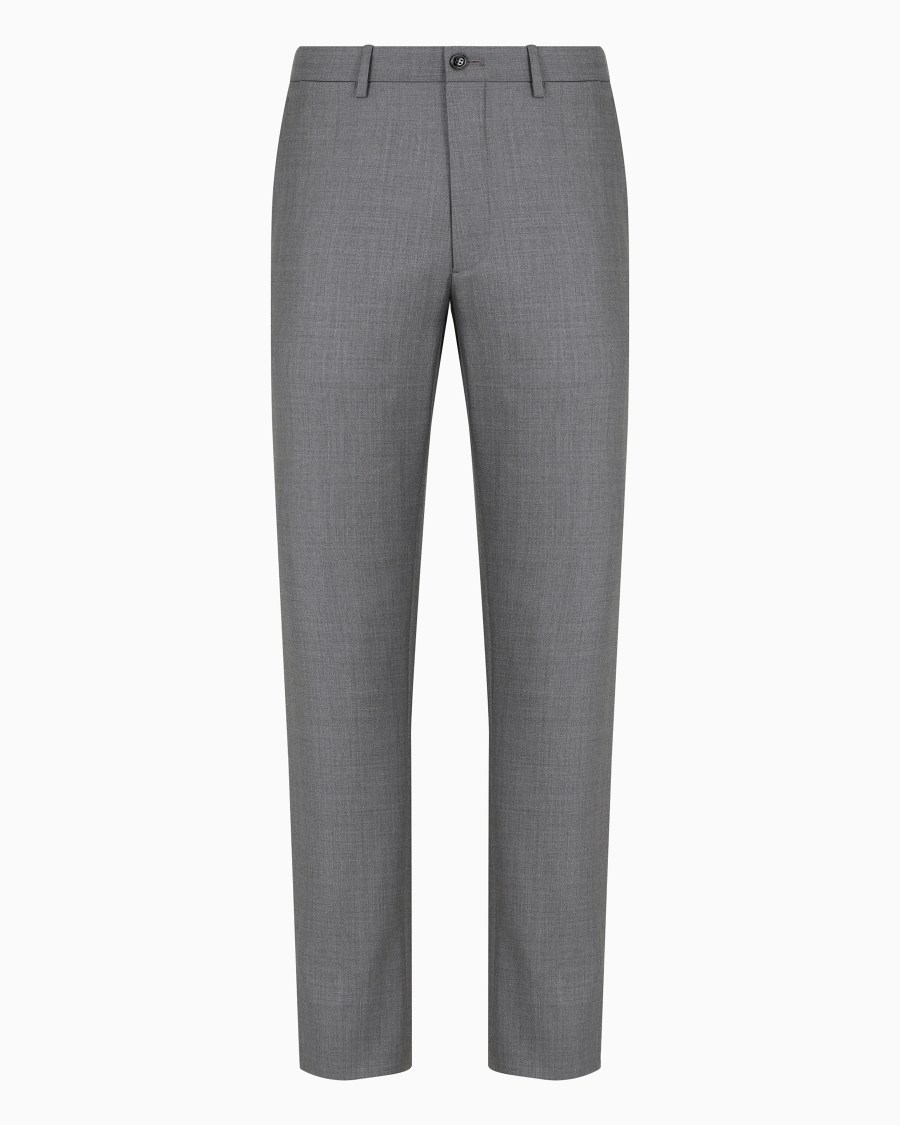 The world of armani PANTALONI FLAT FRONT IN GABARDINE DI LANA E CASHMERE