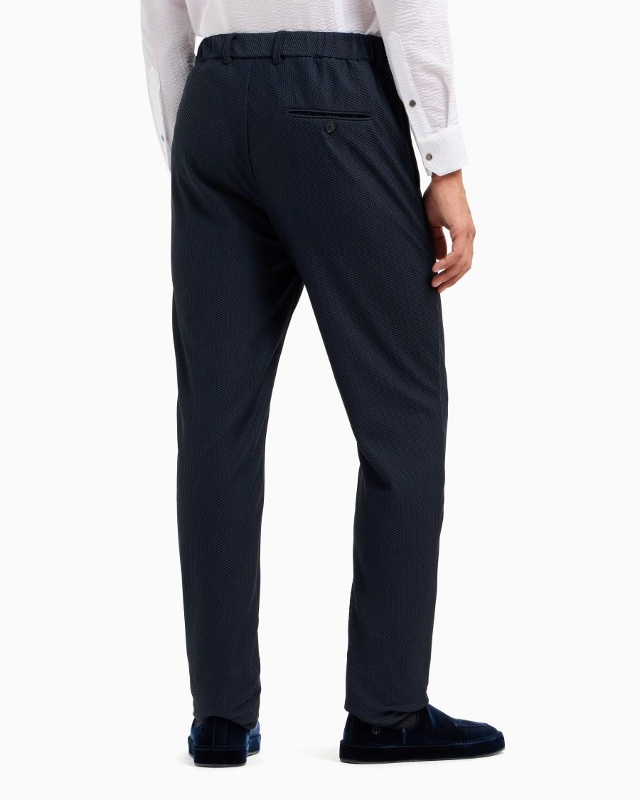 The World Of Armani PANTALONI FLAT FRONT IN GAUFRÉ TECNICO