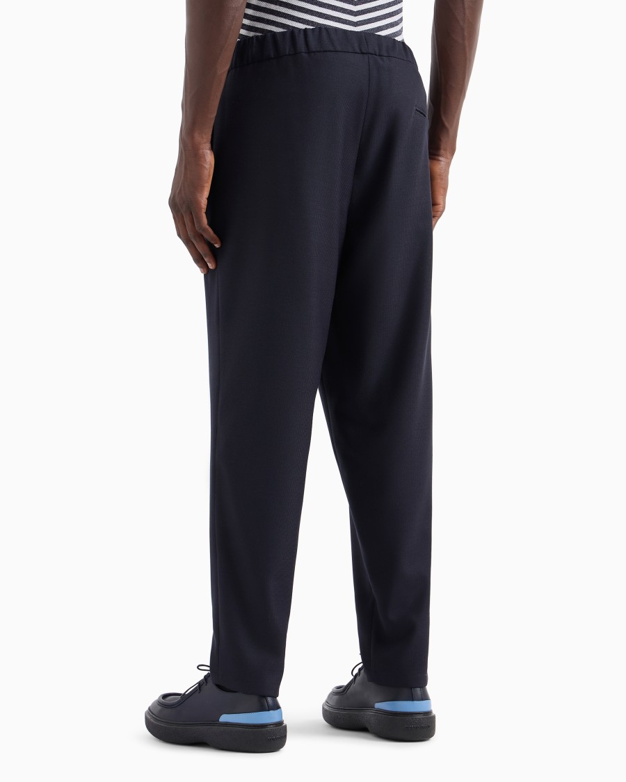 The World Of Armani PANTALONI FLAT FRONT IN GAUFRÉ TECNICO