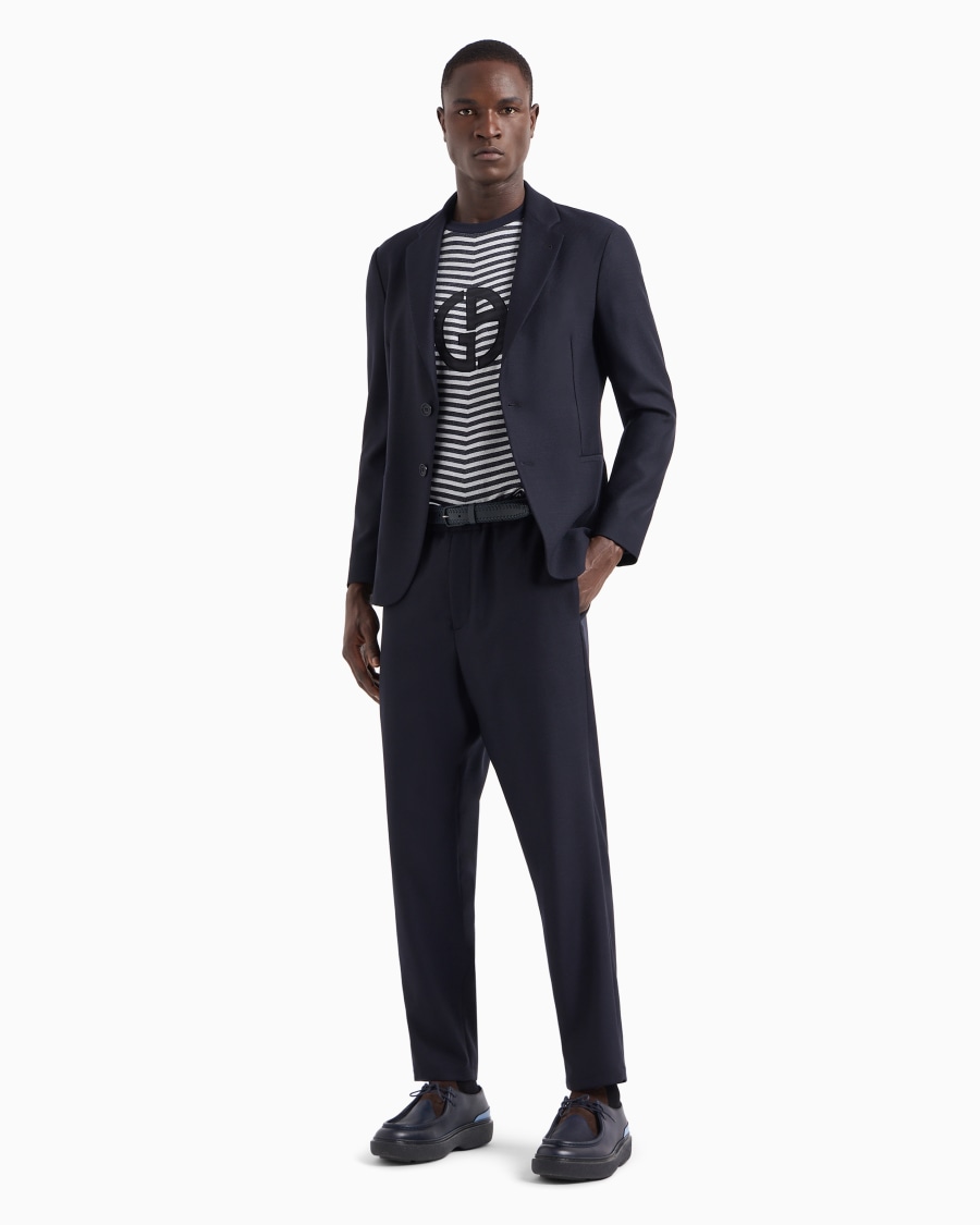 The World Of Armani PANTALONI FLAT FRONT IN GAUFRÉ TECNICO