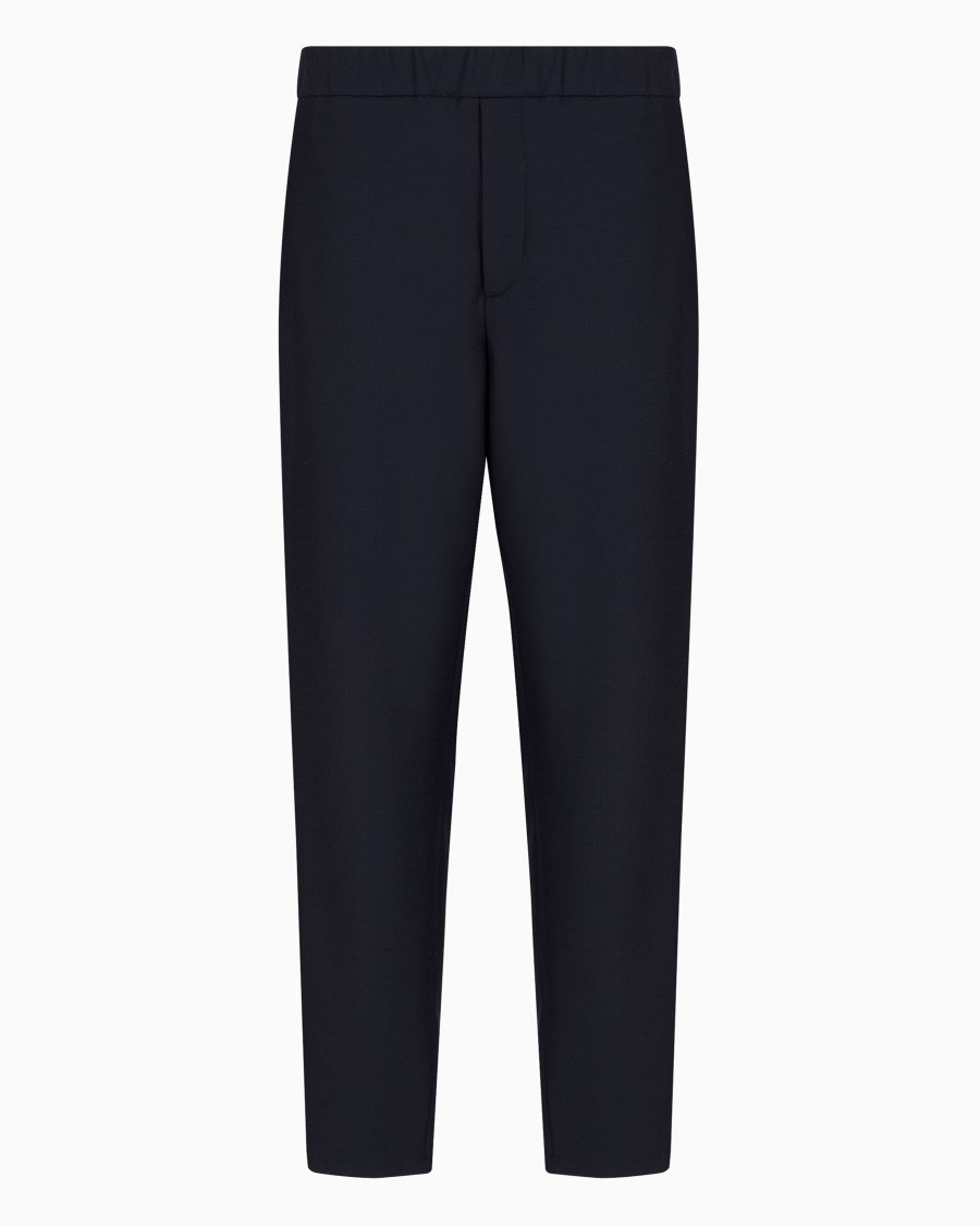 The world of armani PANTALONI FLAT FRONT IN GAUFRÉ TECNICO