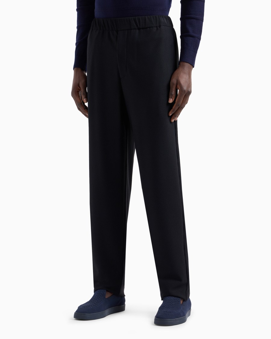 The World Of Armani PANTALONI FLAT FRONT IN GAUFRÉ TECNICO