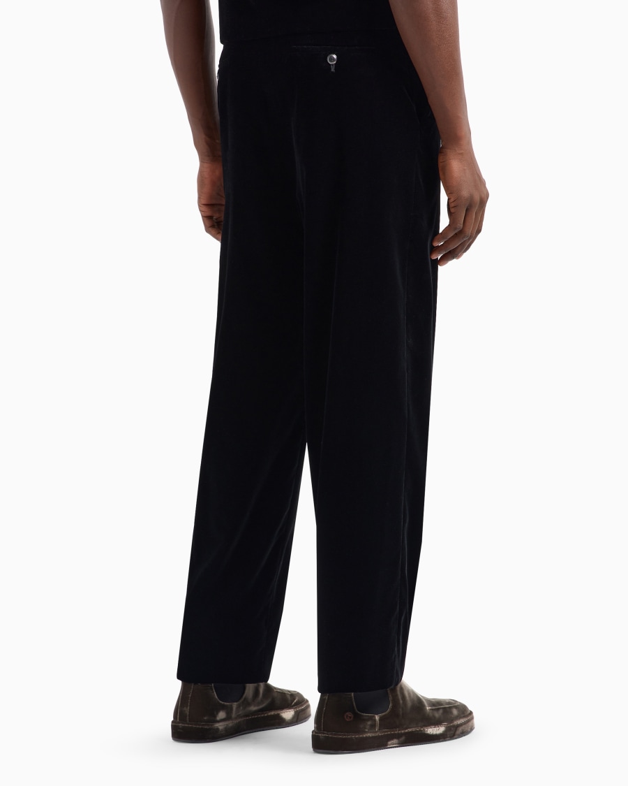 The World Of Armani PANTALONI FLAT FRONT IN VELLUTO