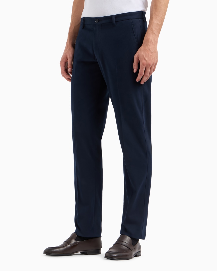 The World Of Armani PANTALONI IN COTONE E CASHMERE STRETCH