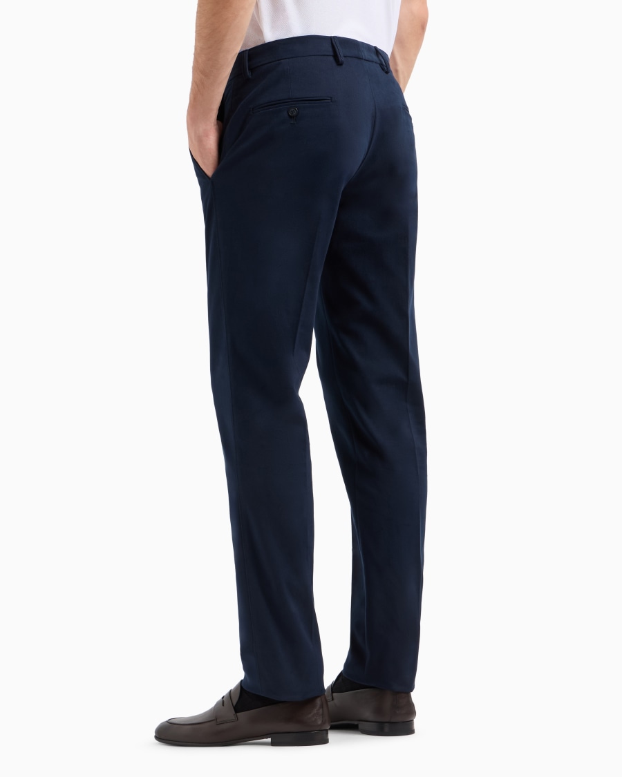 The World Of Armani PANTALONI IN COTONE E CASHMERE STRETCH