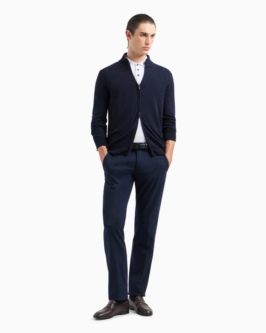The World Of Armani PANTALONI IN COTONE E CASHMERE STRETCH