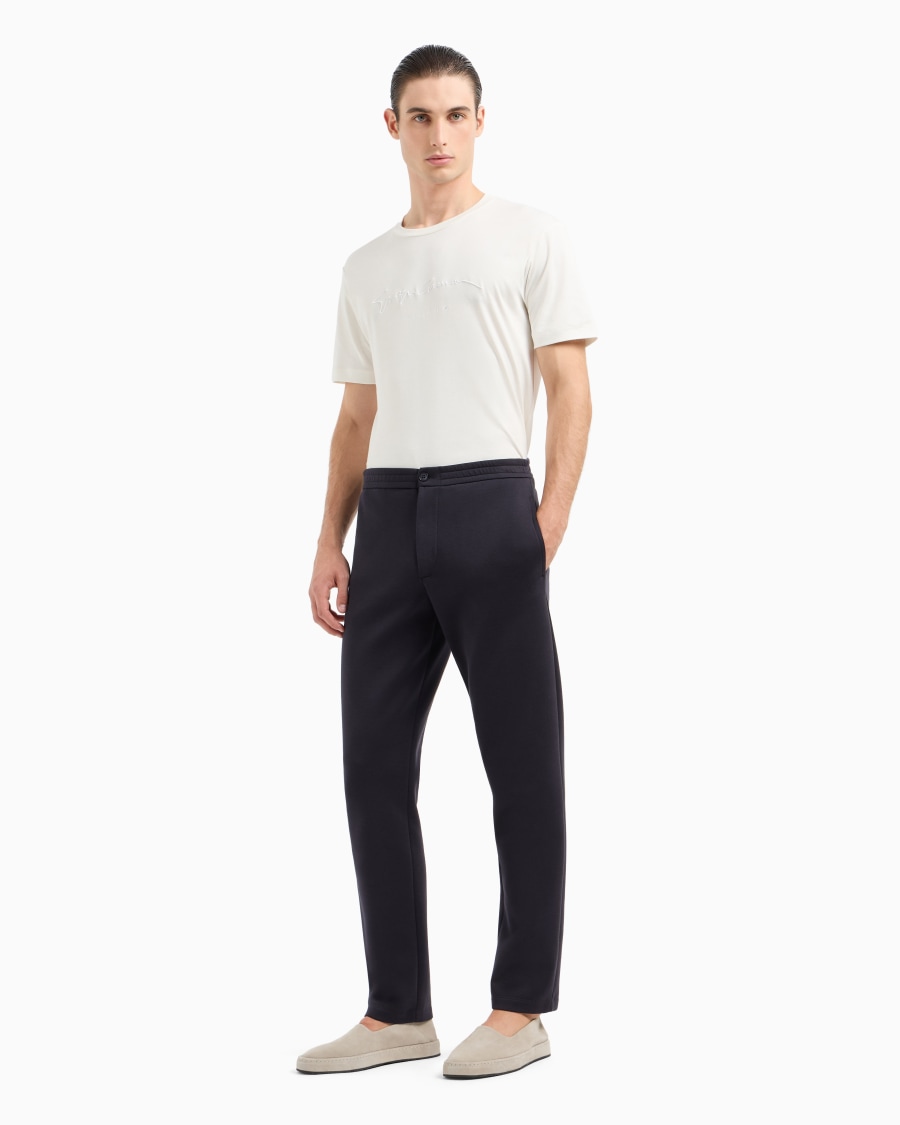 The World Of Armani PANTALONI IN DOPPIO JERSEY DI COTONE