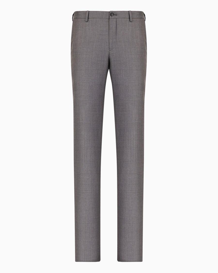 The world of armani PANTALONI IN GABARDINE DI LANA E CASHMERE