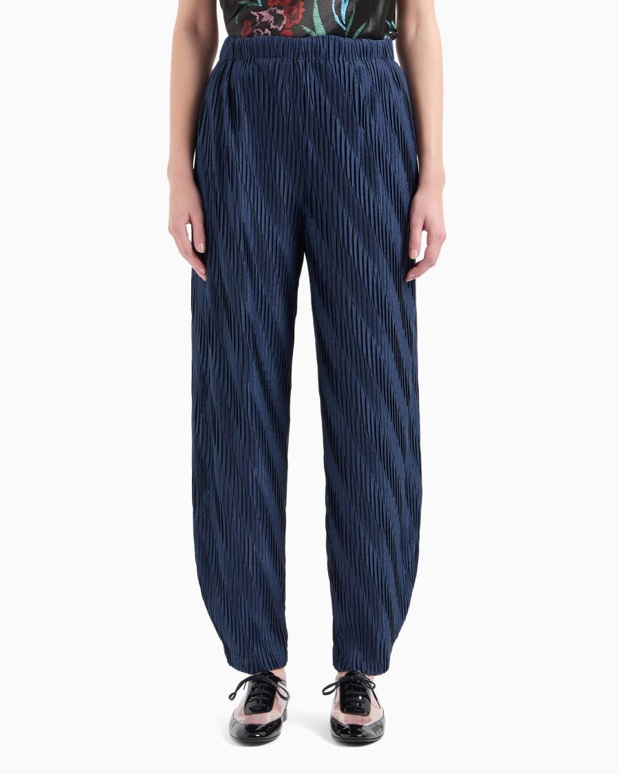 The World Of Armani PANTALONI IN JERSEY BICOLORE PLISSÉ ASV