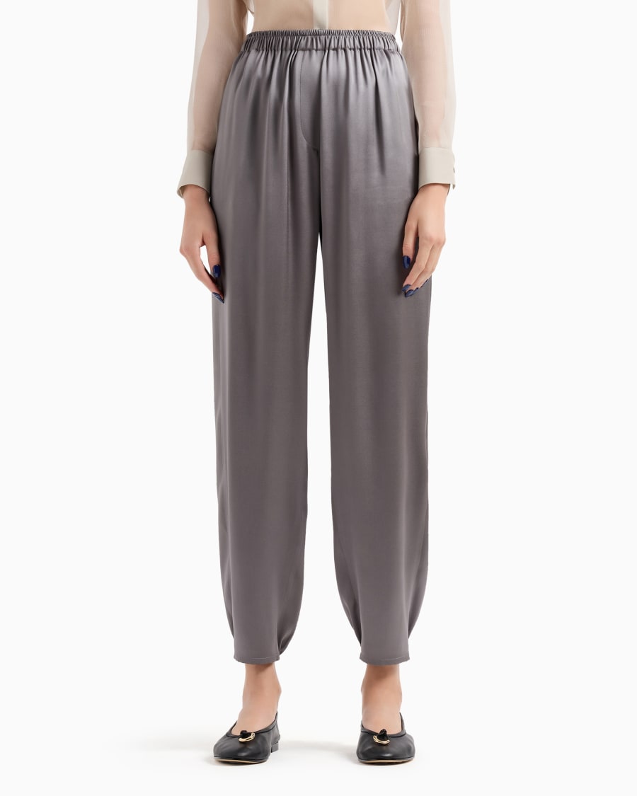 The World Of Armani PANTALONI JOGGER IN DOPPIO RASO DI SETA