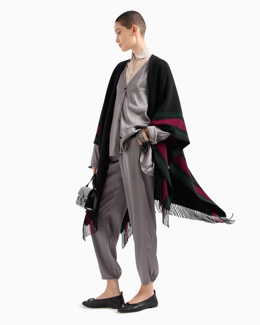 The World Of Armani PANTALONI JOGGER IN DOPPIO RASO DI SETA