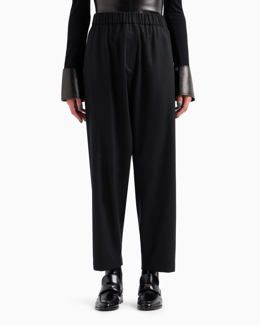 The World Of Armani PANTALONI MORBIDI IN FLANELLA LANA E CASHMERE