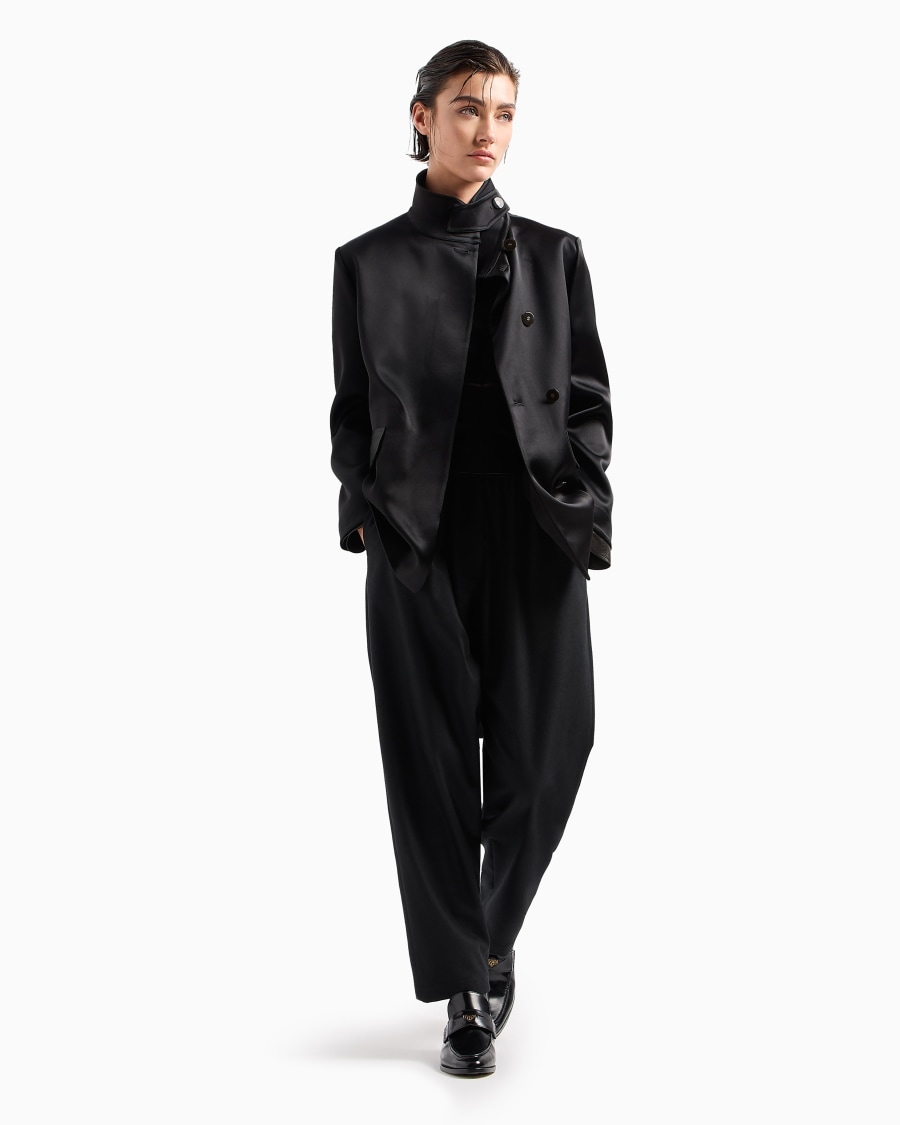 The World Of Armani PANTALONI MORBIDI IN FLANELLA LANA E CASHMERE