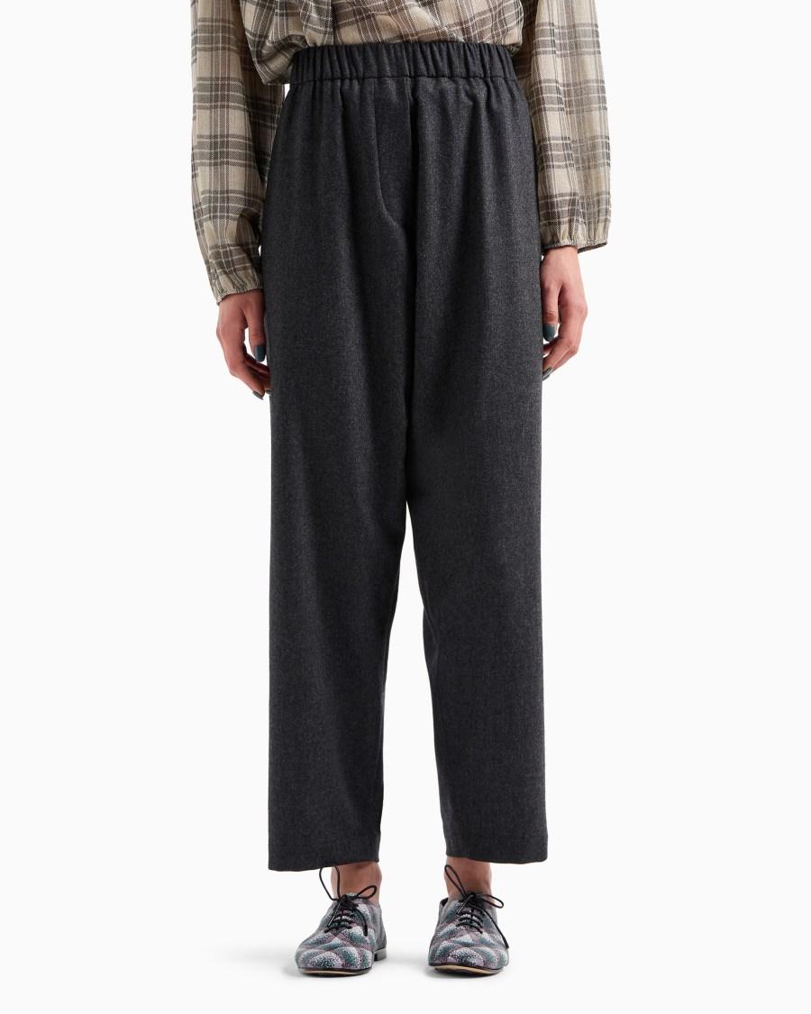 The World Of Armani PANTALONI MORBIDI IN FLANELLA LANA E CASHMERE
