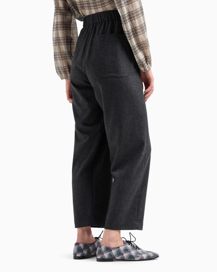 The World Of Armani PANTALONI MORBIDI IN FLANELLA LANA E CASHMERE