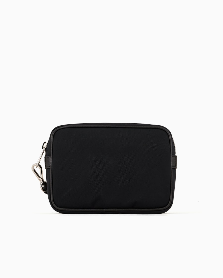 The World Of Armani POCHETTE IN NYLON E PELLE GRANATA
