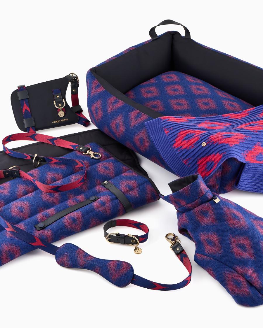 The World Of Armani POLDO X GIORGIO ARMANI GUINZAGLIO IN TESSUTO JACQUARD IKAT E PELLE